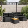 Image de Vidaxl Salon De Jardin 6 Pcs Avec Coussins Noir RÃ©sine TressÃ©e