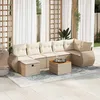 Image de Vidaxl Salon De Jardin Avec Coussins 8 Pcs Beige RÃ©sine TressÃ©e