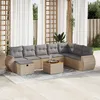 Image de Vidaxl Salon De Jardin Avec Coussins 9 Pcs Beige RÃ©sine TressÃ©e