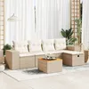 Image de Vidaxl Salon De Jardin Avec Coussins 6 Pcs Beige RÃ©sine TressÃ©e