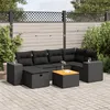 Image de Vidaxl Salon De Jardin 7 Pcs Avec Coussins Noir RÃ©sine TressÃ©e