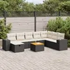 Image de Vidaxl Salon De Jardin 9 Pcs Avec Coussins Noir RÃ©sine TressÃ©e