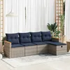 Image de Vidaxl Salon De Jardin 5 Pcs Avec Coussins Gris RÃ©sine TressÃ©e