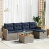 Image de Vidaxl Salon De Jardin 6 Pcs Avec Coussins Gris RÃ©sine TressÃ©e