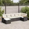 Image de Vidaxl Salon De Jardin 7 Pcs Avec Coussins Noir RÃ©sine TressÃ©e