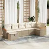 Image de Vidaxl Salon De Jardin Avec Coussins 7 Pcs Beige RÃ©sine TressÃ©e