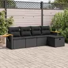 Image de Vidaxl Salon De Jardin 5 Pcs Avec Coussins Noir RÃ©sine TressÃ©e