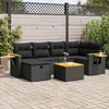 Image de Vidaxl Salon De Jardin 7 Pcs Avec Coussins Noir RÃ©sine TressÃ©e