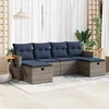 Image de Vidaxl Salon De Jardin 6 Pcs Avec Coussins Gris RÃ©sine TressÃ©e