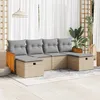 Image de Vidaxl Salon De Jardin Avec Coussins 6 Pcs Beige RÃ©sine TressÃ©e