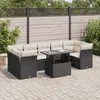 Image de Vidaxl Salon De Jardin 8 Pcs Avec Coussins Noir RÃ©sine TressÃ©e