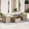 Image de Vidaxl Salon De Jardin Avec Coussins 8 Pcs Beige RÃ©sine TressÃ©e