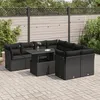 Image de Vidaxl Salon De Jardin 9 Pcs Avec Coussins Noir RÃ©sine TressÃ©e