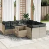 Image de Vidaxl Salon De Jardin 9 Pcs Avec Coussins Gris Clair RÃ©sine TressÃ©e