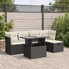 Image de Vidaxl Salon De Jardin 6 Pcs Avec Coussins Noir RÃ©sine TressÃ©e