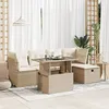 Image de Vidaxl Salon De Jardin Avec Coussins 6 Pcs Beige RÃ©sine TressÃ©e