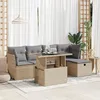 Image de Vidaxl Salon De Jardin Avec Coussins 6 Pcs Beige RÃ©sine TressÃ©e