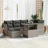 Image de Vidaxl Salon De Jardin Avec Coussins 7 Pcs Gris RÃ©sine TressÃ©e