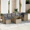 Image de Vidaxl Salon De Jardin Avec Coussins 8 Pcs Beige RÃ©sine TressÃ©e