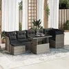 Image de Vidaxl Salon De Jardin 8 Pcs Avec Coussins Gris RÃ©sine TressÃ©e
