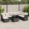 Image de Vidaxl Salon De Jardin 9 Pcs Avec Coussins Noir RÃ©sine TressÃ©e