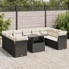 Image de Vidaxl Salon De Jardin 10 Pcs Avec Coussins Noir RÃ©sine TressÃ©e