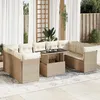 Image de Vidaxl Salon De Jardin Avec Coussins 10 Pcs Beige RÃ©sine TressÃ©e