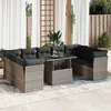 Image de Vidaxl Salon De Jardin Avec Coussins 10 Pcs Gris RÃ©sine TressÃ©e