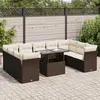 Image de Vidaxl Salon De Jardin 10 Pcs Avec Coussins Marron RÃ©sine TressÃ©e