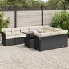 Image de Vidaxl Salon De Jardin 11 Pcs Avec Coussins Noir RÃ©sine TressÃ©e