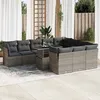 Image de Vidaxl Salon De Jardin 11 Pcs Avec Coussins Gris RÃ©sine TressÃ©e