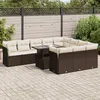 Image de Vidaxl Salon De Jardin Et Coussins 11 Pcs Marron RÃ©sine TressÃ©e
