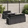 Image de Vidaxl Salon De Jardin 6 Pcs Avec Coussins Noir RÃ©sine TressÃ©e