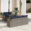 Image de Vidaxl Salon De Jardin Avec Coussins 6 Pcs Gris RÃ©sine TressÃ©e Acacia