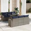 Image de Vidaxl Salon De Jardin Avec Coussins 7 Pcs Gris RÃ©sine TressÃ©e Acacia