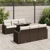 Image de Vidaxl Salon De Jardin Avec Coussins 7 Pcs Marron RÃ©sine TressÃ©e