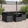 Image de Vidaxl Salon De Jardin 7 Pcs Avec Coussins Noir RÃ©sine TressÃ©e