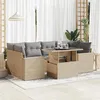 Image de Vidaxl Salon De Jardin Avec Coussins 7 Pcs Beige RÃ©sine TressÃ©e