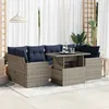 Image de Vidaxl Salon De Jardin Avec Coussins 7 Pcs Gris RÃ©sine TressÃ©e Acacia