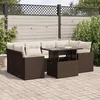Image de Vidaxl Salon De Jardin Avec Coussins 7 Pcs Marron RÃ©sine TressÃ©e