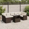 Image de Vidaxl Salon De Jardin 8 Pcs Avec Coussins Marron RÃ©sine TressÃ©e