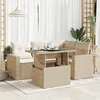 Image de Vidaxl Salon De Jardin Avec Coussins 5 Pcs Beige RÃ©sine TressÃ©e