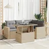 Image de Vidaxl Salon De Jardin Avec Coussins 5 Pcs Beige RÃ©sine TressÃ©e