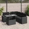 Image de Vidaxl Salon De Jardin 6 Pcs Avec Coussins Noir RÃ©sine TressÃ©e