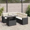 Image de Vidaxl Salon De Jardin 6 Pcs Avec Coussins Noir RÃ©sine TressÃ©e