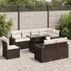 Image de Vidaxl Salon De Jardin Avec Coussins 9 Pcs Marron RÃ©sine TressÃ©e