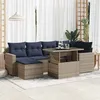 Image de Vidaxl Salon De Jardin Avec Coussins 7 Pcs Gris RÃ©sine TressÃ©e Acacia