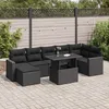 Image de Vidaxl Salon De Jardin 8 Pcs Avec Coussins Noir RÃ©sine TressÃ©e