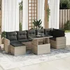 Image de Vidaxl Salon De Jardin 8 Pcs Avec Coussins Gris Clair RÃ©sine TressÃ©e