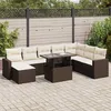 Image de Vidaxl Salon De Jardin Avec Coussins 9 Pcs Marron RÃ©sine TressÃ©e